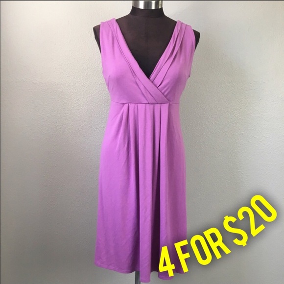 Ann Taylor Dresses & Skirts - Ann Taylor Pleated Purple Sleeveless Casual Dress